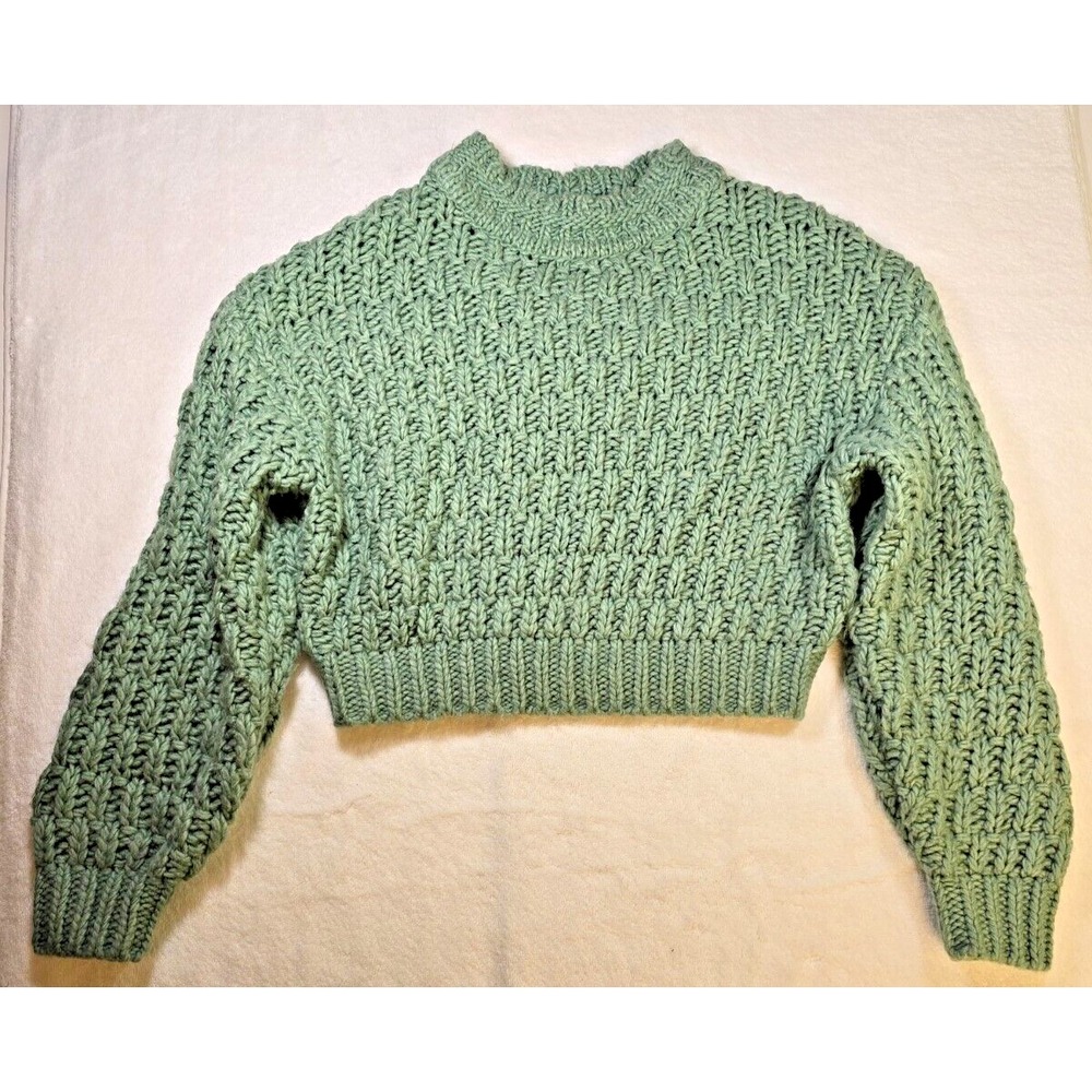 Y2K Universal Thread Women XS Sweater Crop Chunky Knit Boho Preppy Academia